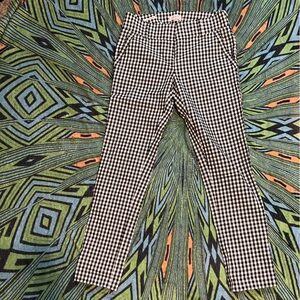 White and black checkered pants from LOFT